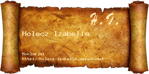 Holecz Izabella névjegykártya
